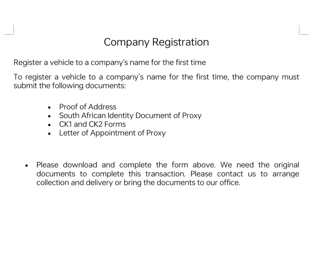 company registration