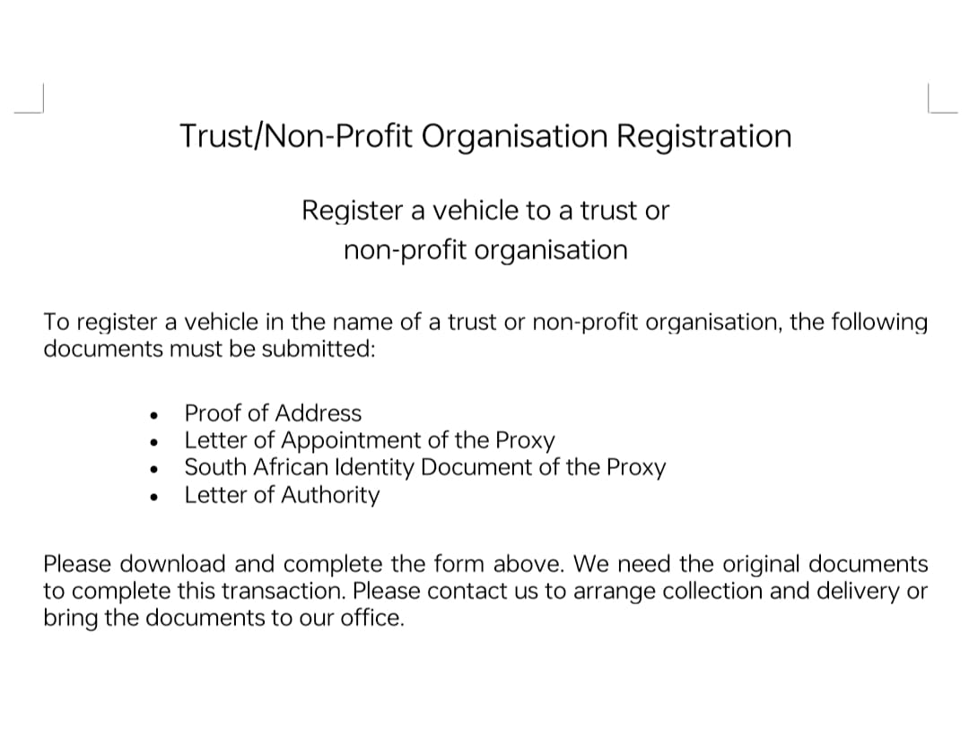 trust and non profit registration
